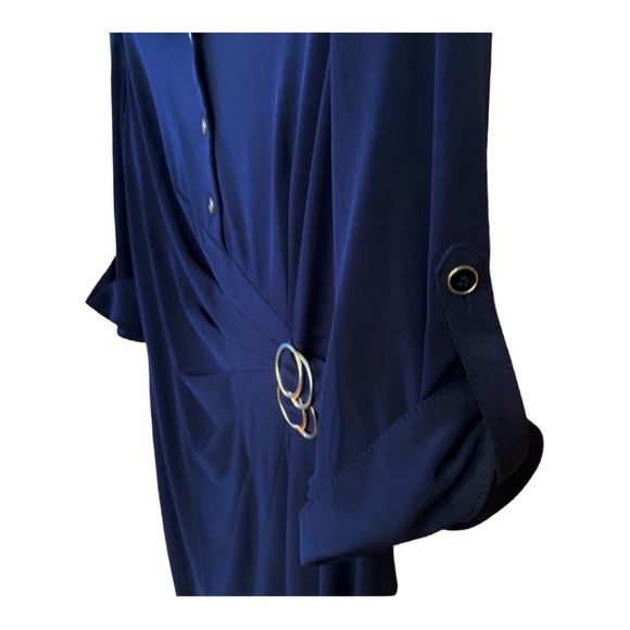 TAHARI Arthur Levine Navy Blue Shirt Dress Size 8 - Save $10 with my code - Picture 3 of 6
